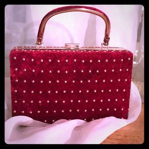 Red velvet clutch